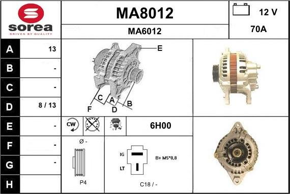 SNRA MA8012 - Alternateur cwaw.fr