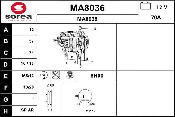 SNRA MA8036 - Alternateur cwaw.fr