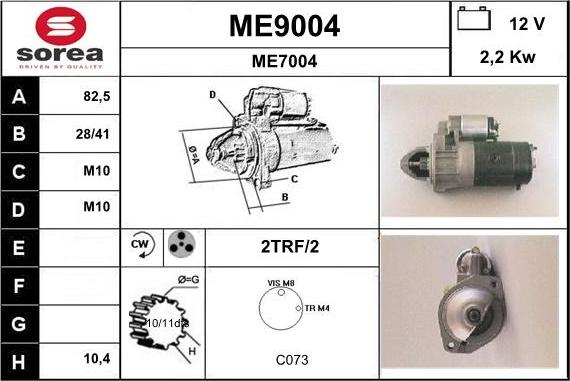 SNRA ME9004 - Démarreur cwaw.fr