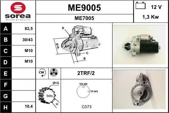 SNRA ME9005 - Démarreur cwaw.fr