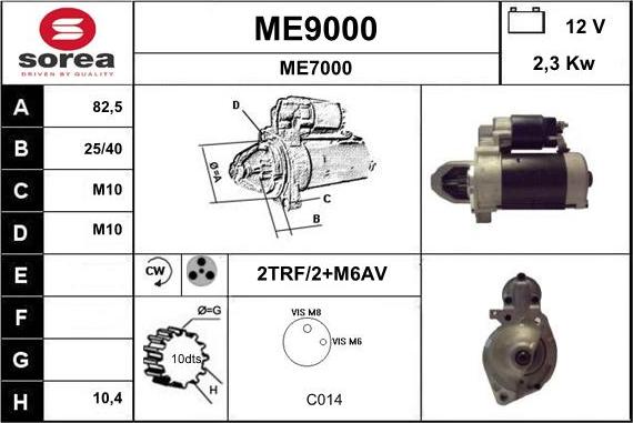 SNRA ME9000 - Démarreur cwaw.fr