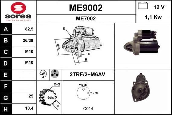 SNRA ME9002 - Démarreur cwaw.fr