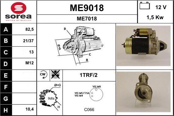 SNRA ME9018 - Démarreur cwaw.fr