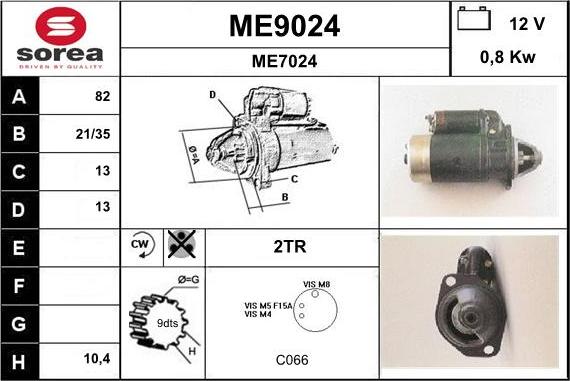 SNRA ME9024 - Démarreur cwaw.fr