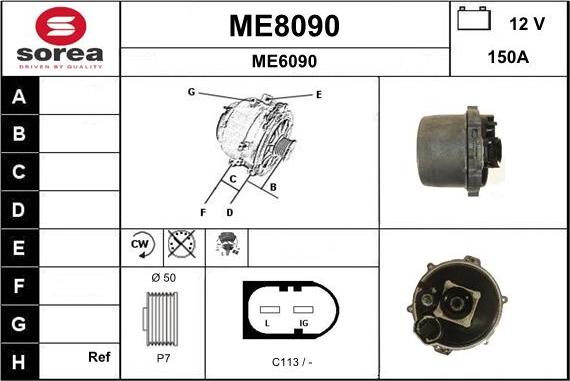 SNRA ME8090 - Alternateur cwaw.fr