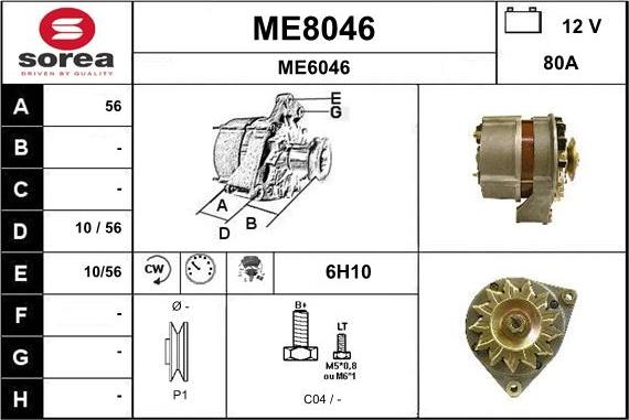 SNRA ME8046 - Alternateur cwaw.fr