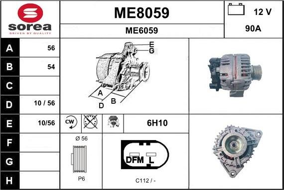 SNRA ME8059 - Alternateur cwaw.fr