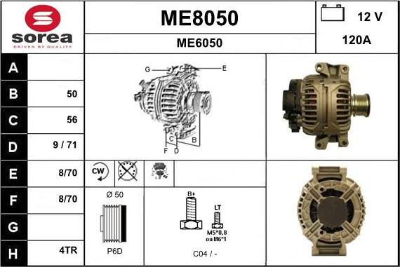 SNRA ME8050 - Alternateur cwaw.fr