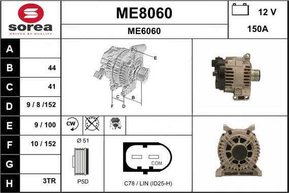 SNRA ME8060 - Alternateur cwaw.fr