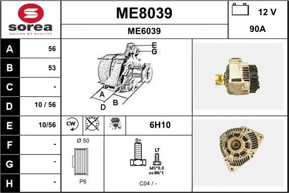 SNRA ME8039 - Alternateur cwaw.fr