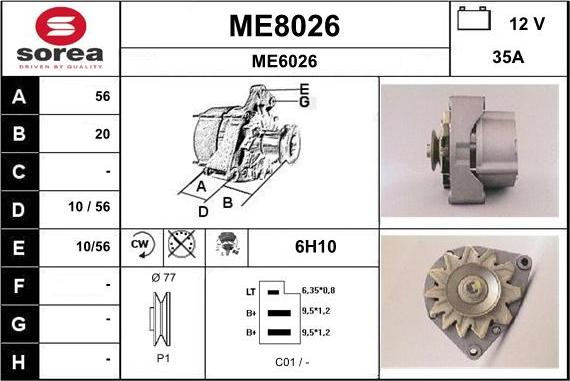 SNRA ME8026 - Alternateur cwaw.fr