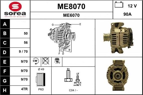 SNRA ME8070 - Alternateur cwaw.fr