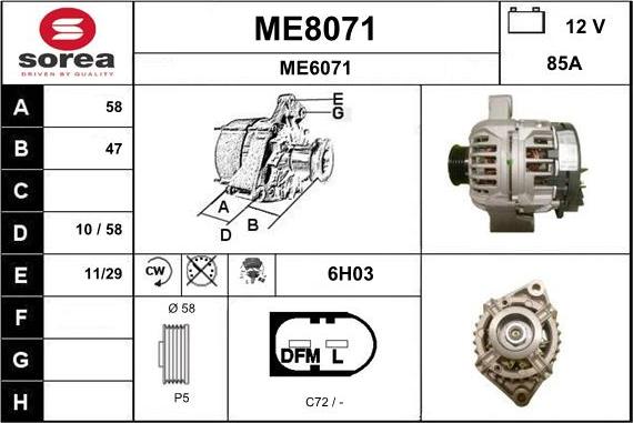 SNRA ME8071 - Alternateur cwaw.fr