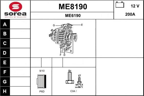 SNRA ME8190 - Alternateur cwaw.fr