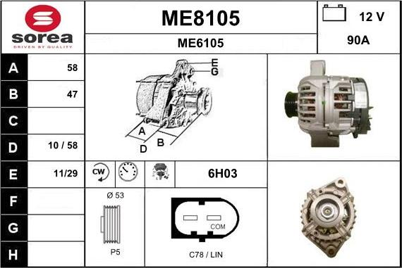 SNRA ME8105 - Alternateur cwaw.fr