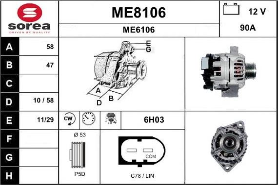 SNRA ME8106 - Alternateur cwaw.fr