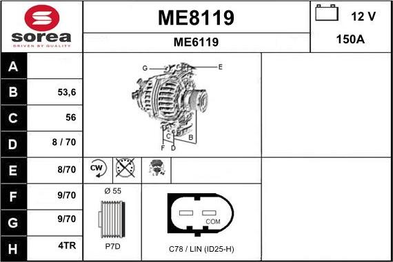 SNRA ME8119 - Alternateur cwaw.fr