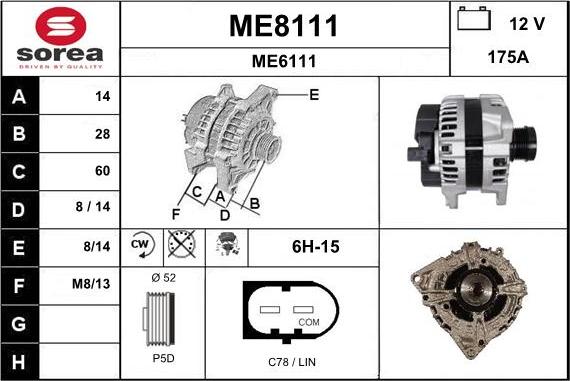 SNRA ME8111 - Alternateur cwaw.fr