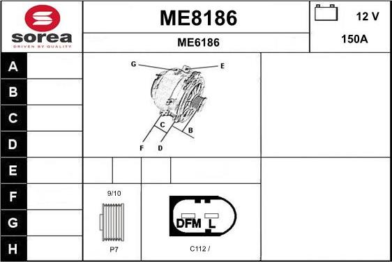 SNRA ME8186 - Alternateur cwaw.fr