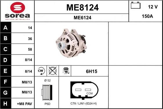 SNRA ME8124 - Alternateur cwaw.fr