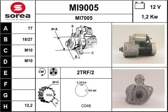 SNRA MI9005 - Démarreur cwaw.fr