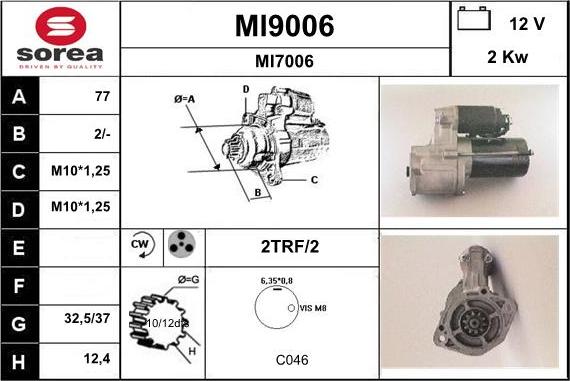 SNRA MI9006 - Démarreur cwaw.fr