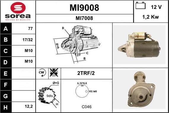 SNRA MI9008 - Démarreur cwaw.fr