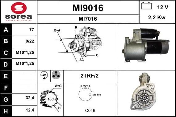 SNRA MI9016 - Démarreur cwaw.fr