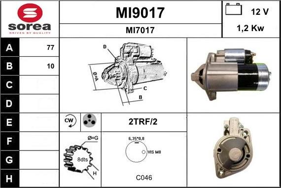 SNRA MI9017 - Démarreur cwaw.fr