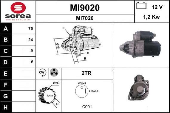 SNRA MI9020 - Démarreur cwaw.fr