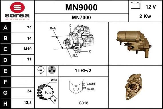 SNRA MN9000 - Démarreur cwaw.fr