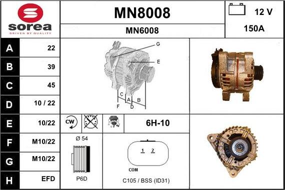 SNRA MN8008 - Alternateur cwaw.fr