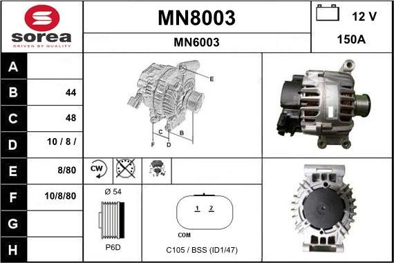 SNRA MN8003 - Alternateur cwaw.fr