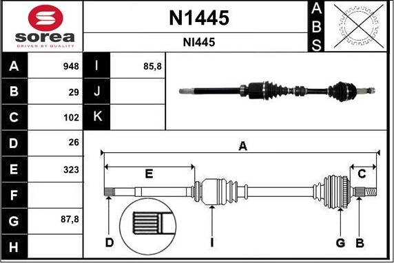 SNRA N1445 - Arbre de transmission cwaw.fr