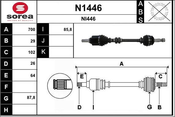 SNRA N1446 - Arbre de transmission cwaw.fr