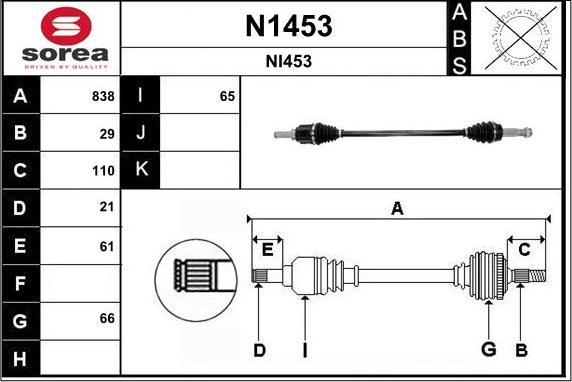 SNRA N1453 - Arbre de transmission cwaw.fr