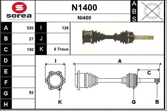 SNRA N1400 - Arbre de transmission cwaw.fr