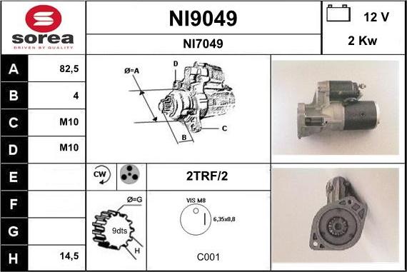 SNRA NI9049 - Démarreur cwaw.fr