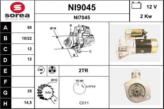 SNRA NI9045 - Démarreur cwaw.fr