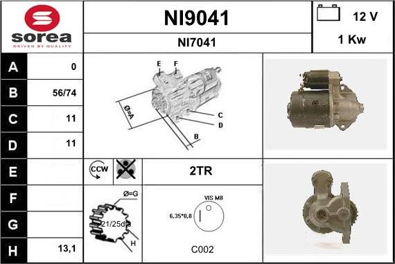 SNRA NI9041 - Démarreur cwaw.fr