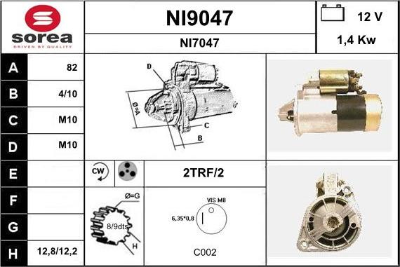 SNRA NI9047 - Démarreur cwaw.fr