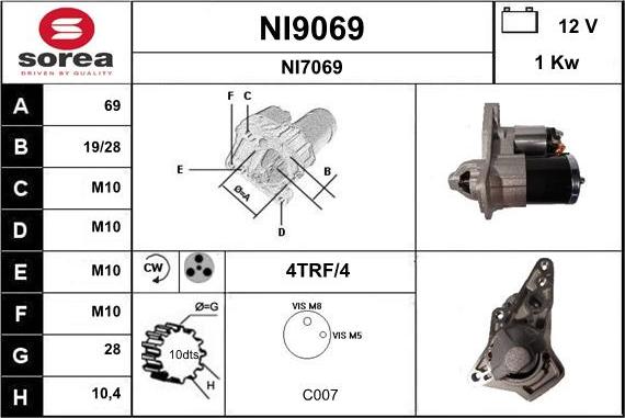 SNRA NI9069 - Démarreur cwaw.fr