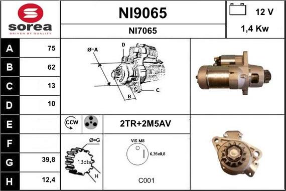 SNRA NI9065 - Démarreur cwaw.fr