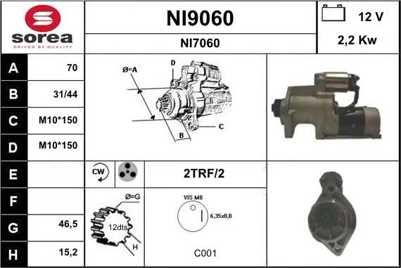 SNRA NI9060 - Démarreur cwaw.fr