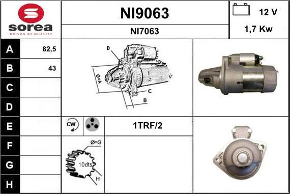 SNRA NI9063 - Démarreur cwaw.fr