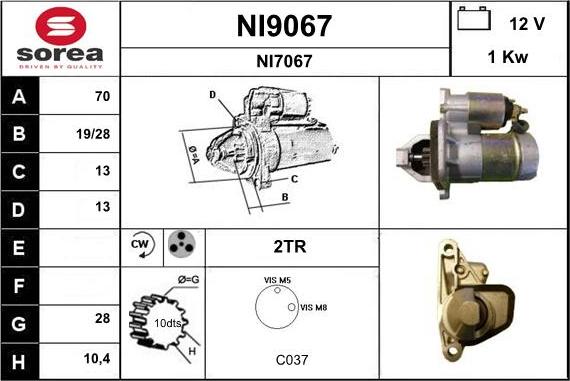 SNRA NI9067 - Démarreur cwaw.fr