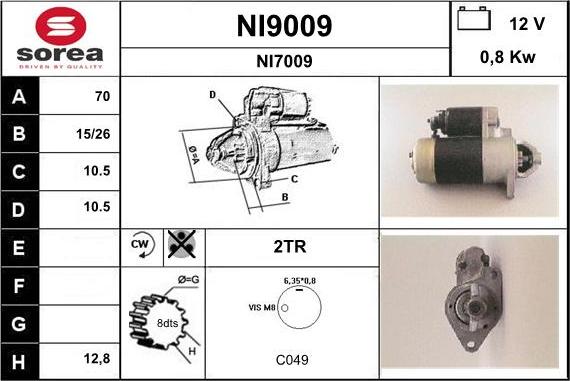 SNRA NI9009 - Démarreur cwaw.fr