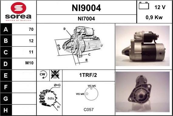 SNRA NI9004 - Démarreur cwaw.fr