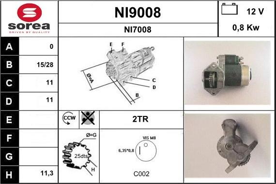 SNRA NI9008 - Démarreur cwaw.fr