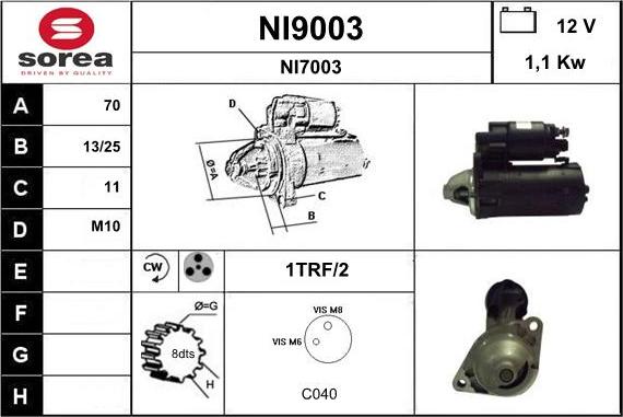 SNRA NI9003 - Démarreur cwaw.fr